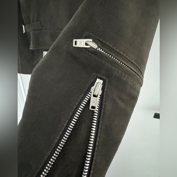 Matin Kim suede jacket - dark ash green color - Picture 6 of 9